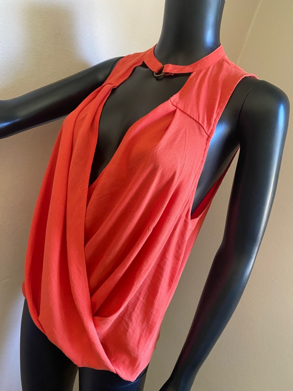 FREE PEOPLE Sleeveless Drape Front Top in Orange - Picture 3 of 10